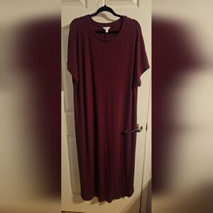 Time and Tru Women's Maxi Dress - Burgundy